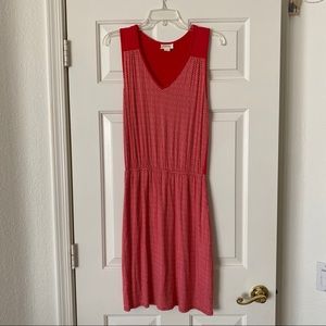 Anthropologie red patterned maxi dress